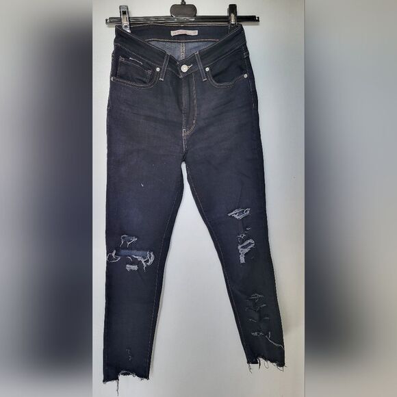 Size 27 LEVI STRAUSS & Co. 721 Black High Rise Skinny Jeans - Picture 1 of 3